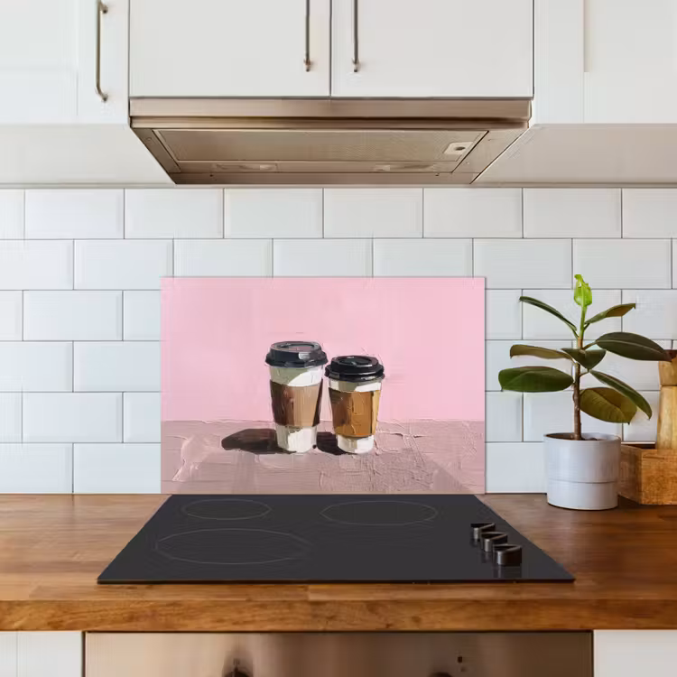 Spatscherm keuken - Koffiebekers - Deksel - Verf - Textuur — 6
