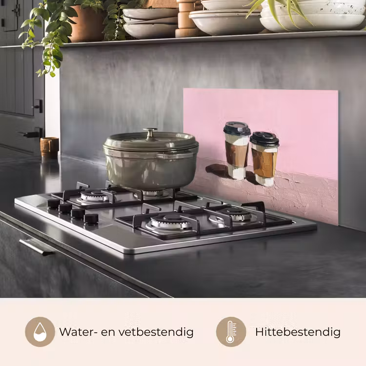 Spatscherm keuken - Koffiebekers - Deksel - Verf - Textuur — 7
