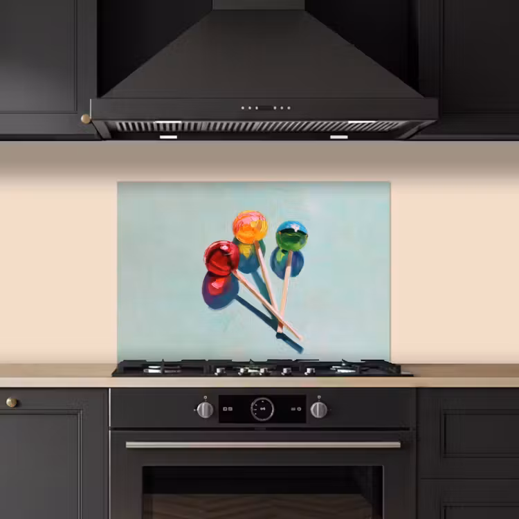 Spatscherm keuken - Lollys - Schaduw - Drie - Blauw — 2