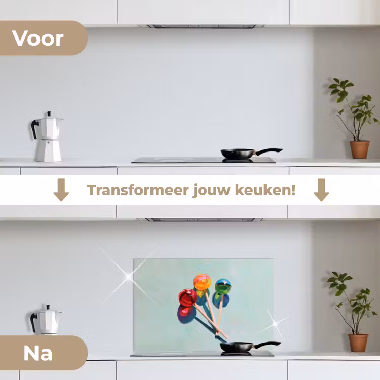 Spatscherm keuken - Lollys - Schaduw - Drie - Blauw — 3
