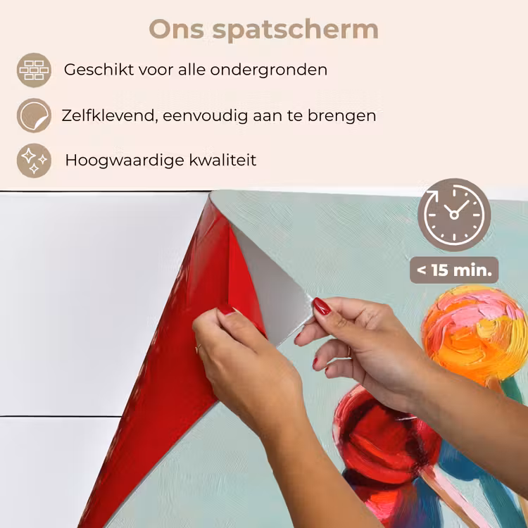 Spatscherm keuken - Lollys - Schaduw - Drie - Blauw — 4