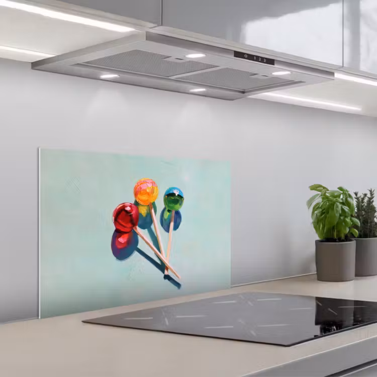 Spatscherm keuken - Lollys - Schaduw - Drie - Blauw — 5