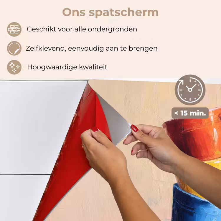 Spatscherm keuken - Mokken - Gestapeld - Keramiek - Kleurrijk — 4