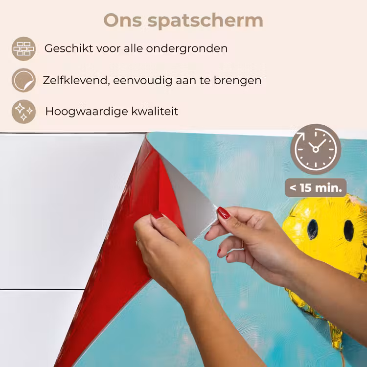 Spatscherm keuken - Ballon - Geel - Smiley — 4