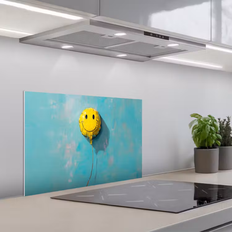 Spatscherm keuken - Ballon - Geel - Smiley — 5
