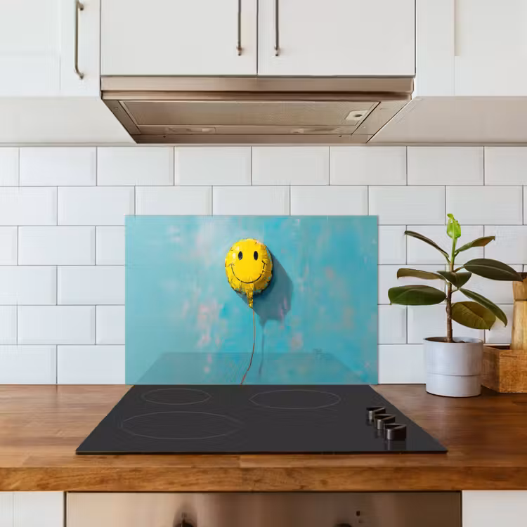Spatscherm keuken - Ballon - Geel - Smiley — 6