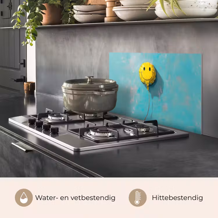 Spatscherm keuken - Ballon - Geel - Smiley — 7