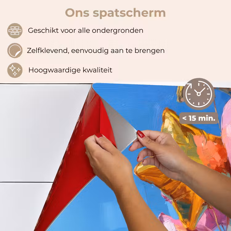 Spatscherm keuken - Ballonnen - Goud - Stervorm - Roze — 4