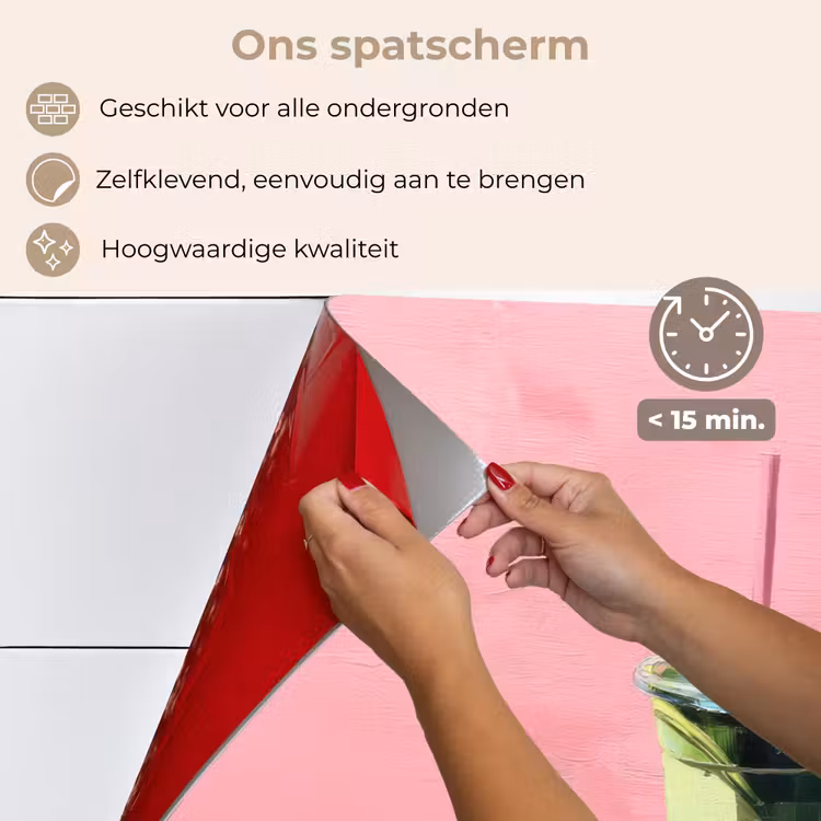 Spatscherm keuken - Beker - Rietje - Minimalistisch - Groen — 4