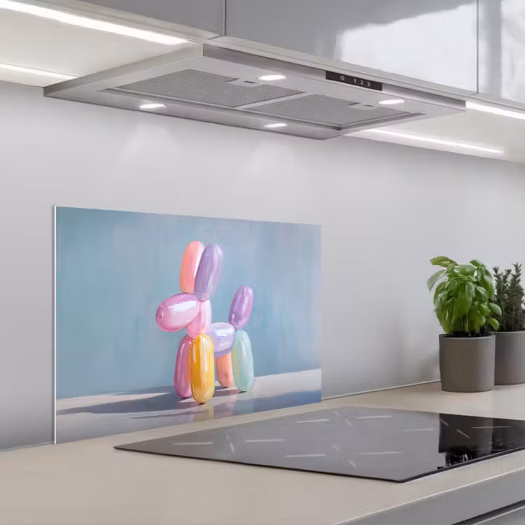 Spatscherm keuken - Dier - Ballon - Pasteltinten - Glanzend — 5