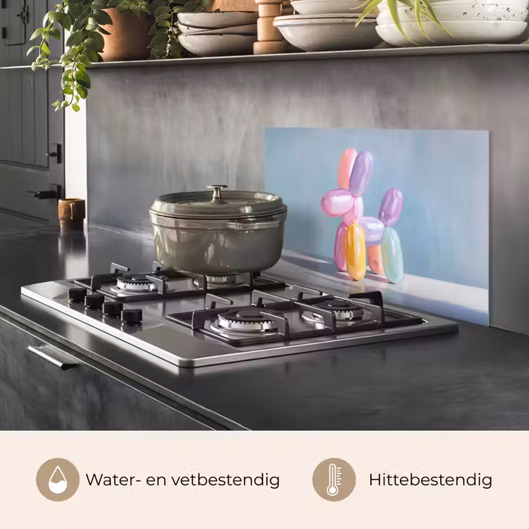 Spatscherm keuken - Dier - Ballon - Pasteltinten - Glanzend — 7