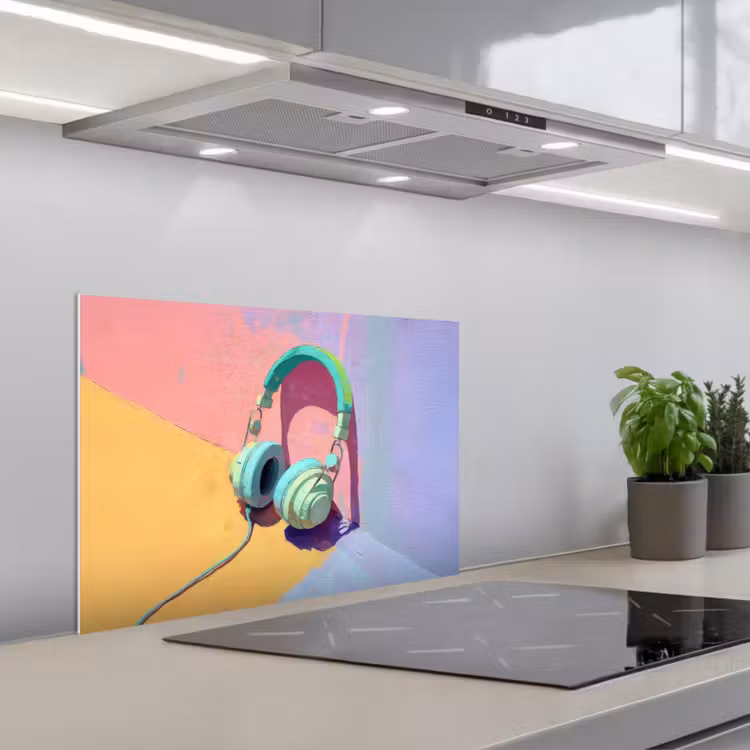 Spatscherm keuken - Koptelefoon - Mintgroen - Draad — 5