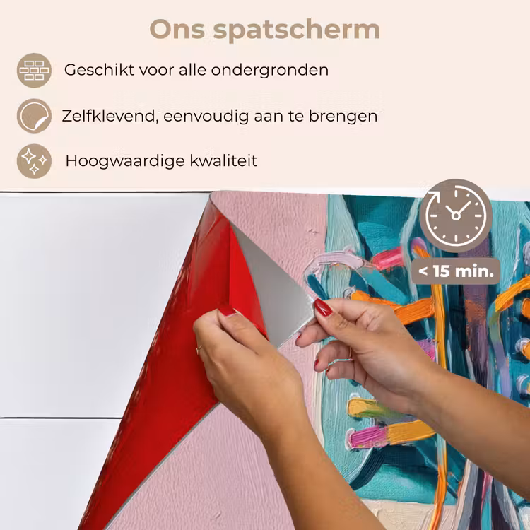 Spatscherm keuken - Sneakers - Veters - Kleurrijk - Schaduw — 4
