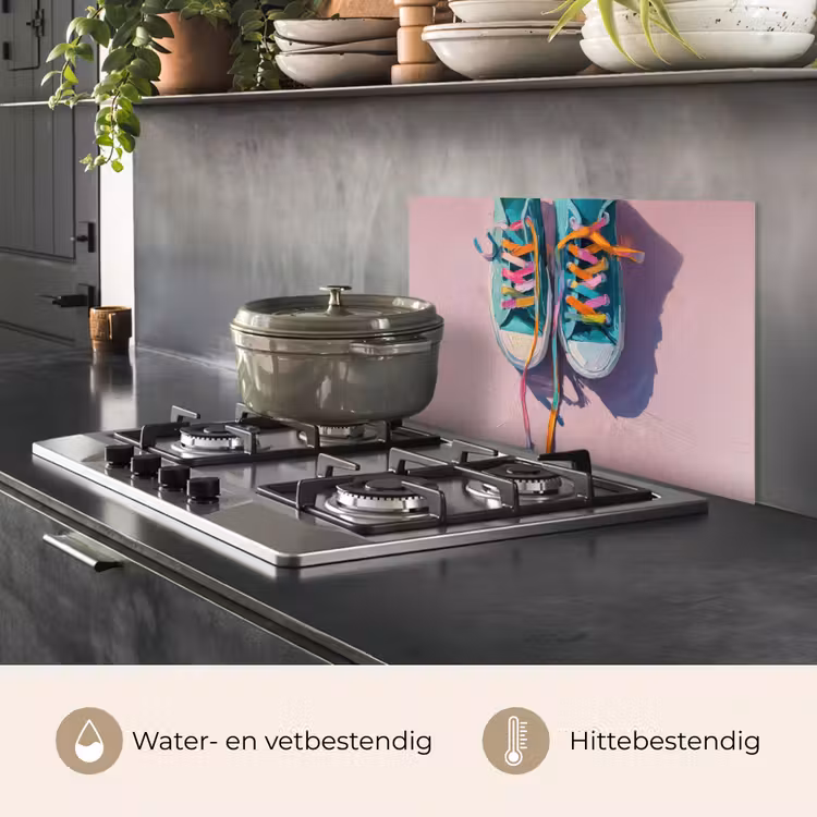 Spatscherm keuken - Sneakers - Veters - Kleurrijk - Schaduw — 7