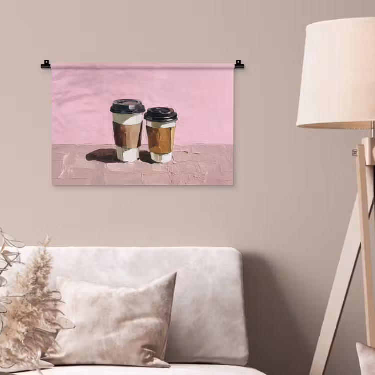 Wandkleed - Koffiebekers - Deksel - Verf - Textuur — 2
