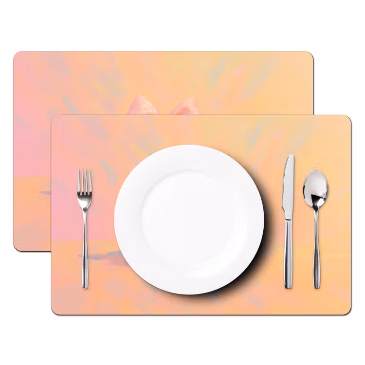 Placemat - 6 stuks - Croissant - Strik - Roze — 2