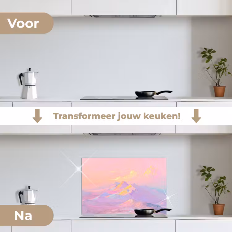 Spatscherm keuken - Bergtoppen - Wolken - Dromerig — 3