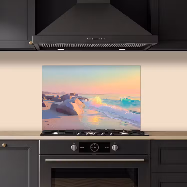 Spatscherm keuken - Zomerlicht - Strand - Fonkelende accenten — 2