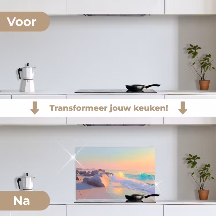 Spatscherm keuken - Zomerlicht - Strand - Fonkelende accenten — 3