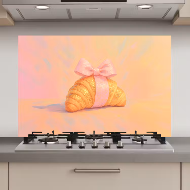 Spatscherm keuken - Croissant - Strik - Roze — 1