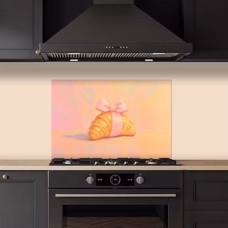 Spatscherm keuken - Croissant - Strik - Roze — 2