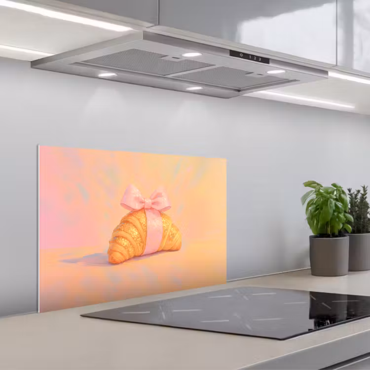 Spatscherm keuken - Croissant - Strik - Roze — 5