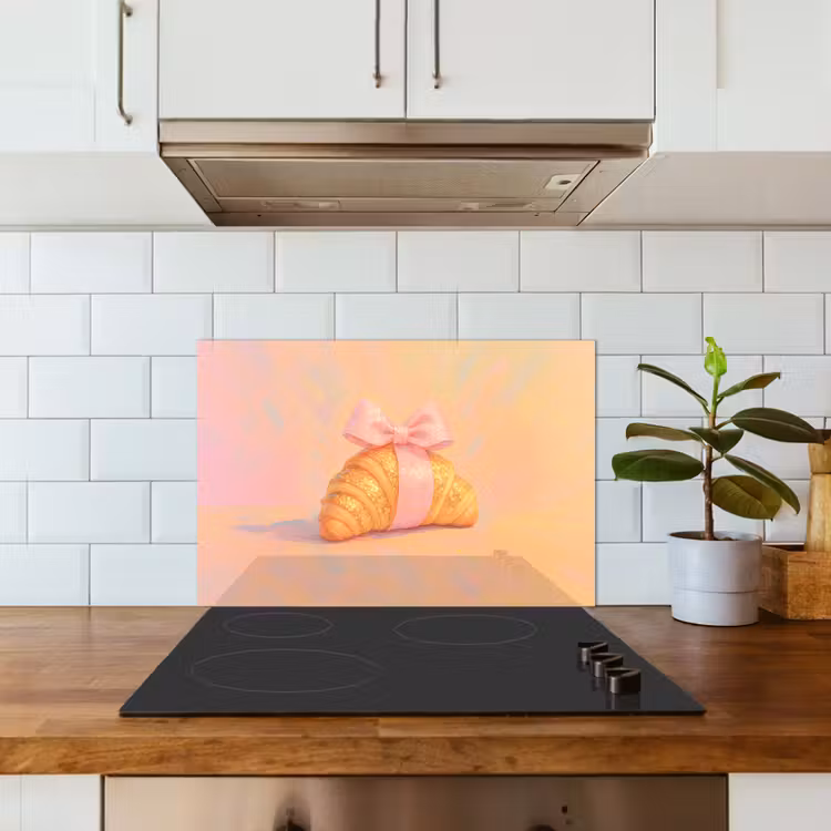Spatscherm keuken - Croissant - Strik - Roze — 6