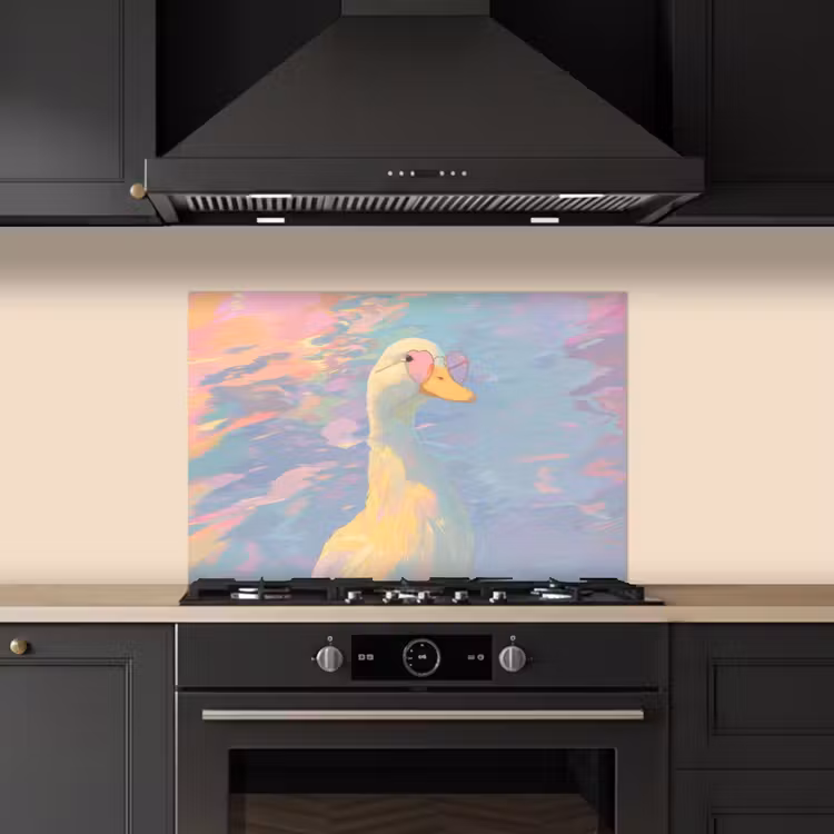 Spatscherm keuken - Eend - Zonnebril - Water — 2