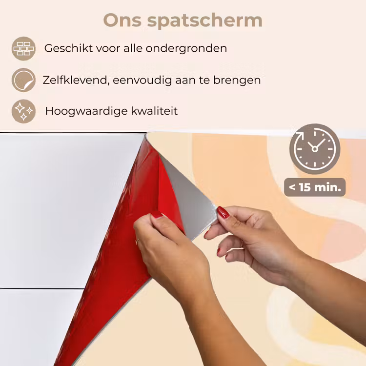 Spatscherm keuken - Golvende vormen - Abstract - pastel — 4
