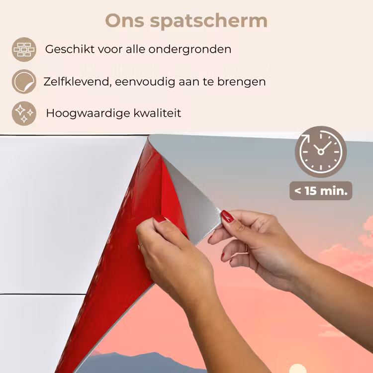 Spatscherm keuken - Zeilboot - Roze zee - Zonsondergang - Bergen — 4