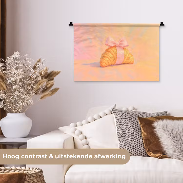 Wandkleed - Croissant - Strik - Roze — 4