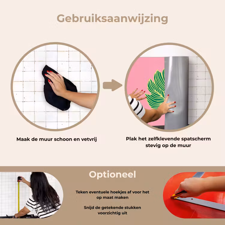 Spatscherm keuken - Blad - Groen - Illustratie - Minimalistisch — 8