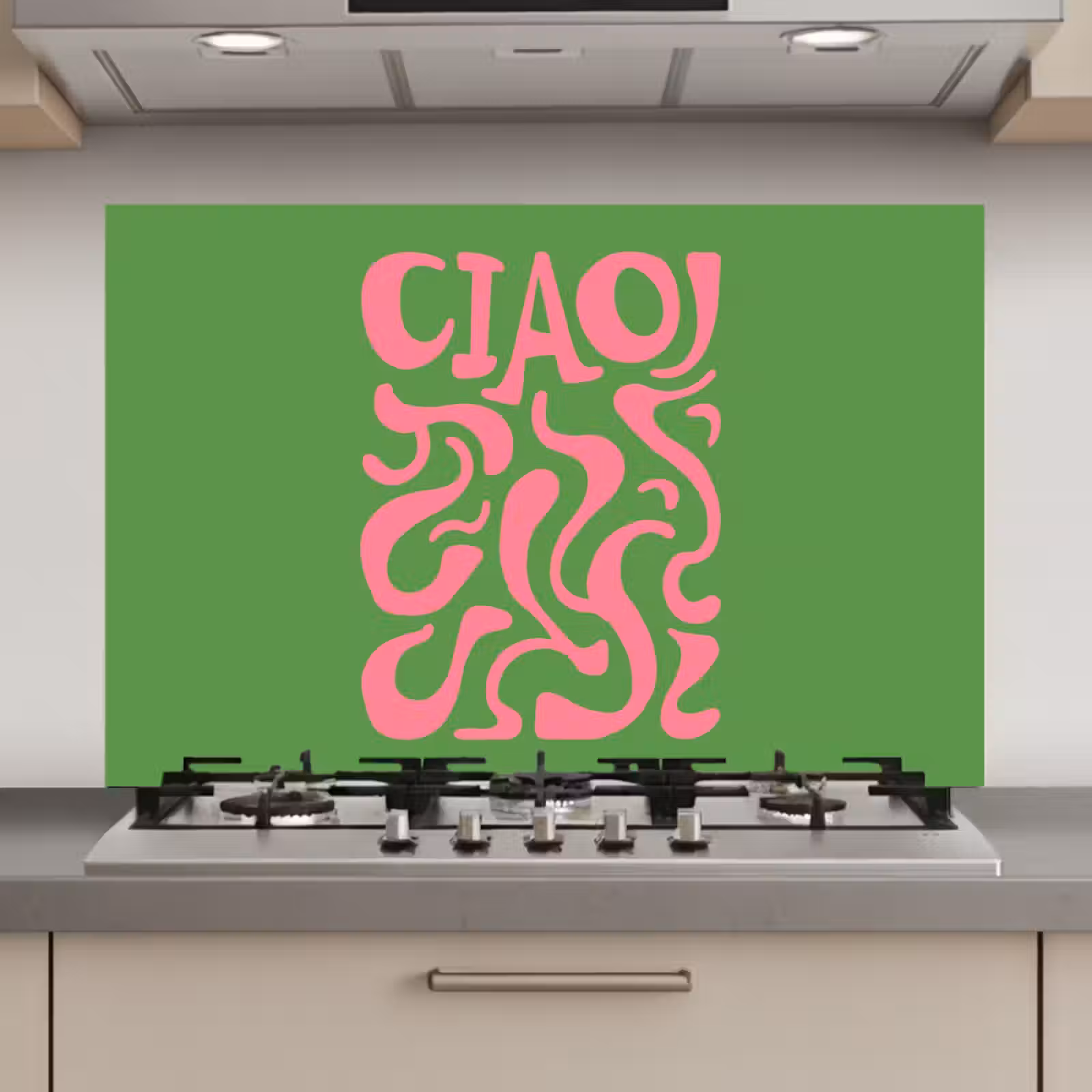 Spatscherm keuken - Abstract - Roze - Ciao - Vormen — 1