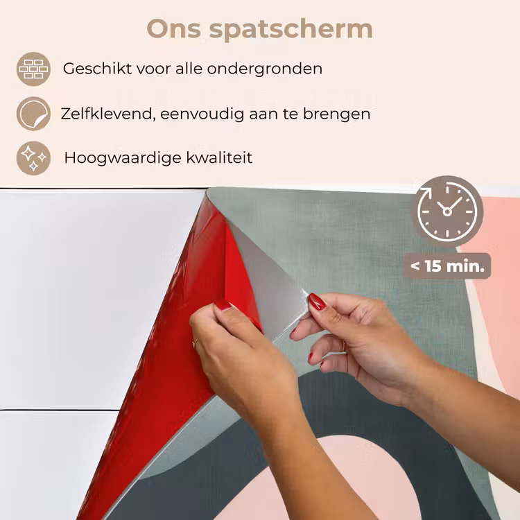 Spatscherm keuken - Abstract - Golven - Sierlijk - Roze — 4