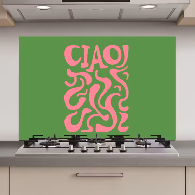 Spatscherm keuken - Abstract - Roze - Ciao - Vormen — 1