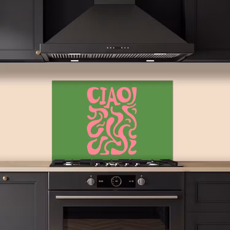 Spatscherm keuken - Abstract - Roze - Ciao - Vormen — 2