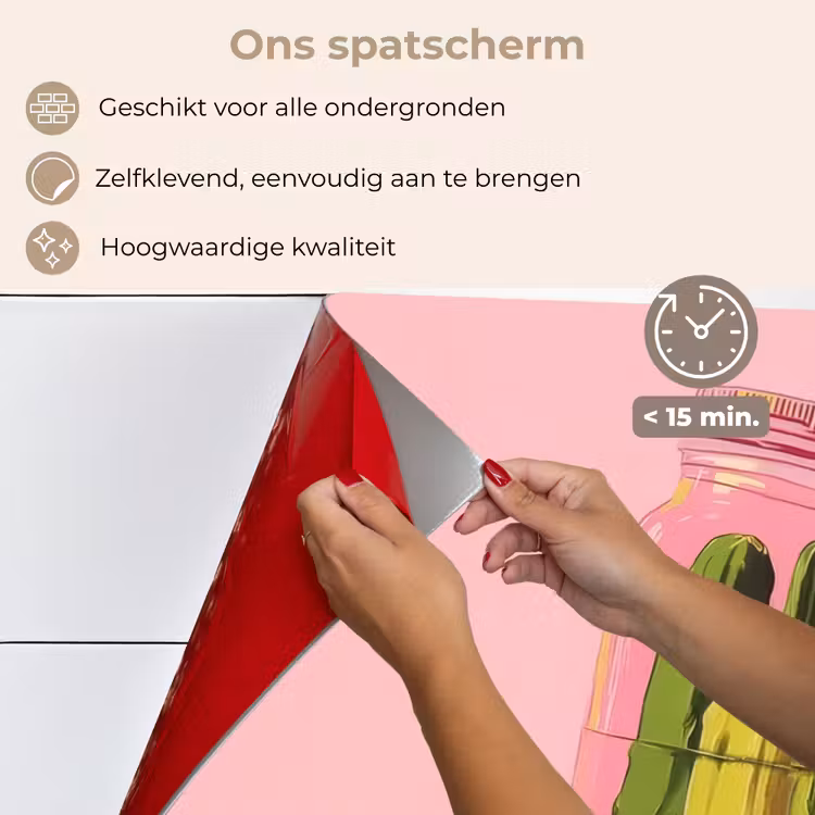Spatscherm keuken - Augurken - Pot - Schaduw - Roze — 4
