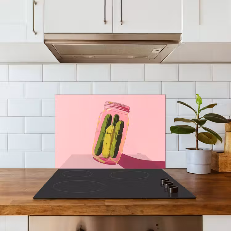 Spatscherm keuken - Augurken - Pot - Schaduw - Roze — 6