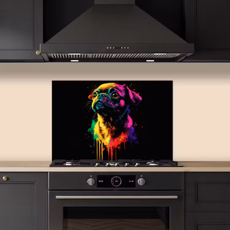 Spatscherm keuken - Puck - Hond - Verf - Kleuren — 2
