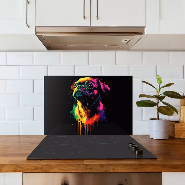 Spatscherm keuken - Puck - Hond - Verf - Kleuren — 6