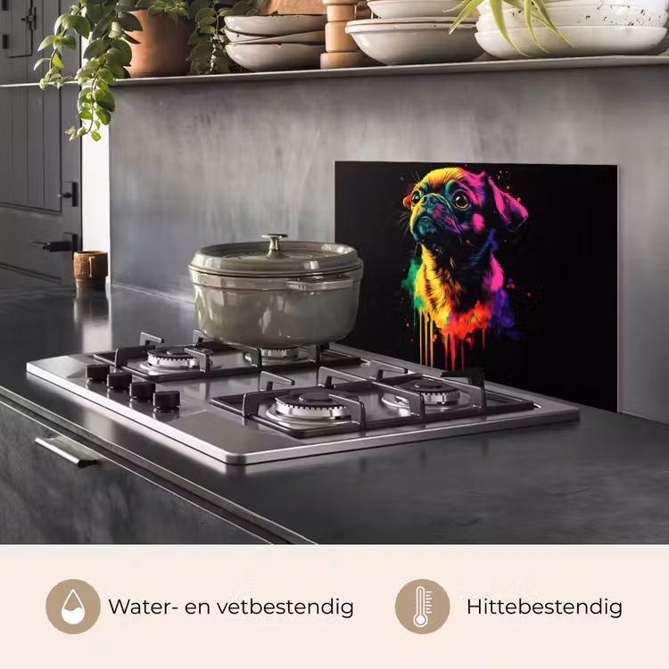 Spatscherm keuken - Puck - Hond - Verf - Kleuren — 7