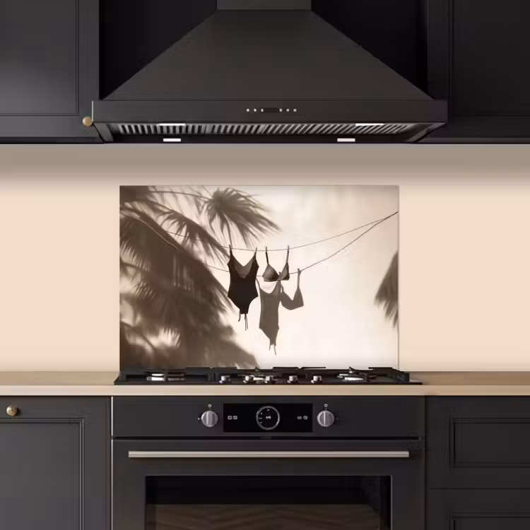 Spatscherm keuken - Badkleding - Palmbomen - Schaduw - Tropisch — 2