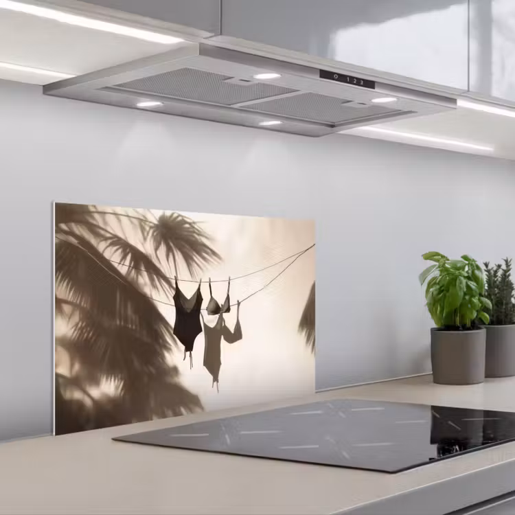 Spatscherm keuken - Badkleding - Palmbomen - Schaduw - Tropisch — 5