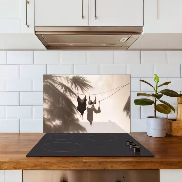 Spatscherm keuken - Badkleding - Palmbomen - Schaduw - Tropisch — 6
