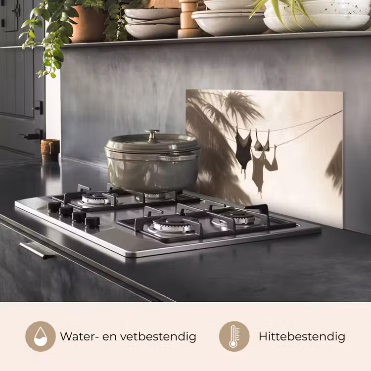 Spatscherm keuken - Badkleding - Palmbomen - Schaduw - Tropisch — 7