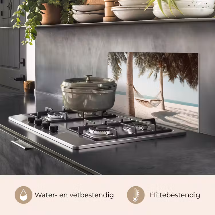Spatscherm keuken - Hangmat - Palmbomen - Strand - Zee — 7