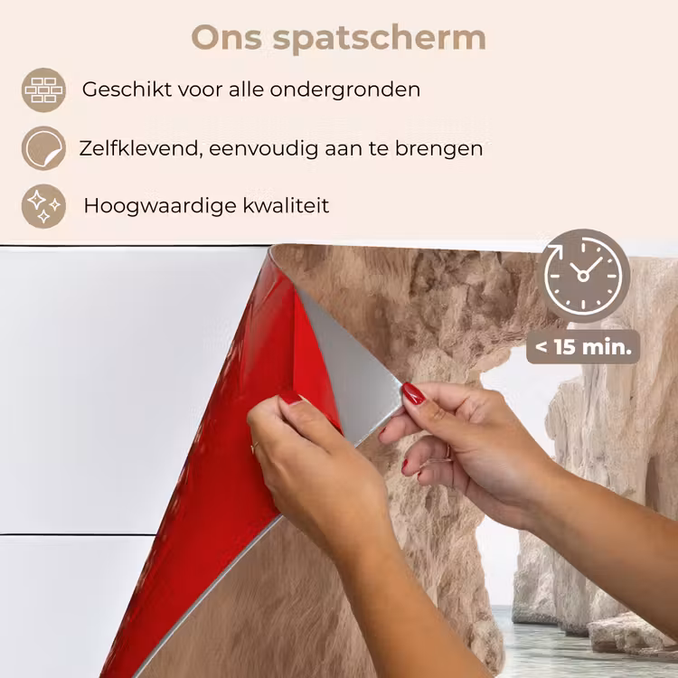 Spatscherm keuken - Rotsen - Zee - Zand - Kloof — 4