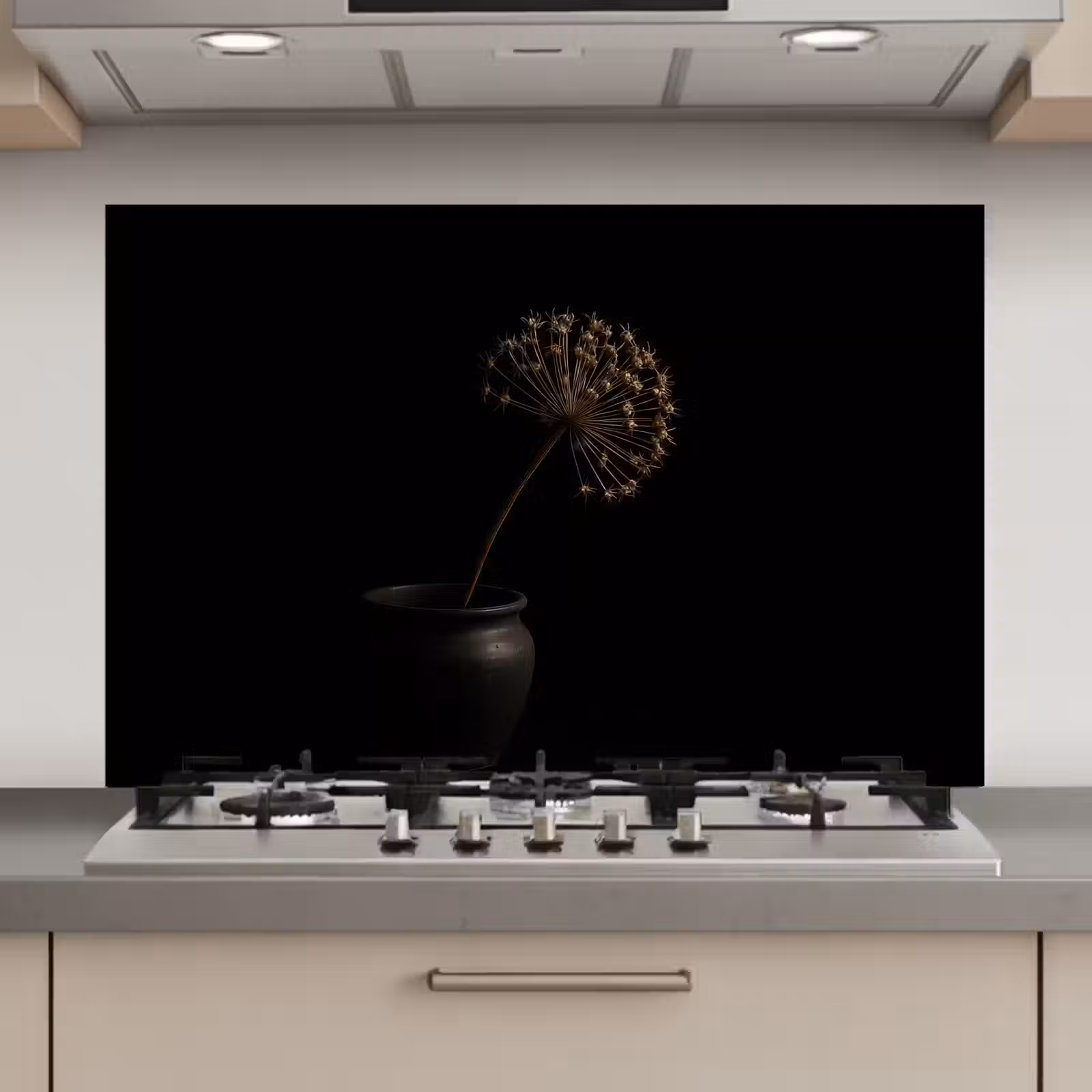 Spatscherm keuken - Bol - Gedroogd - Vaas - Zwart — 1