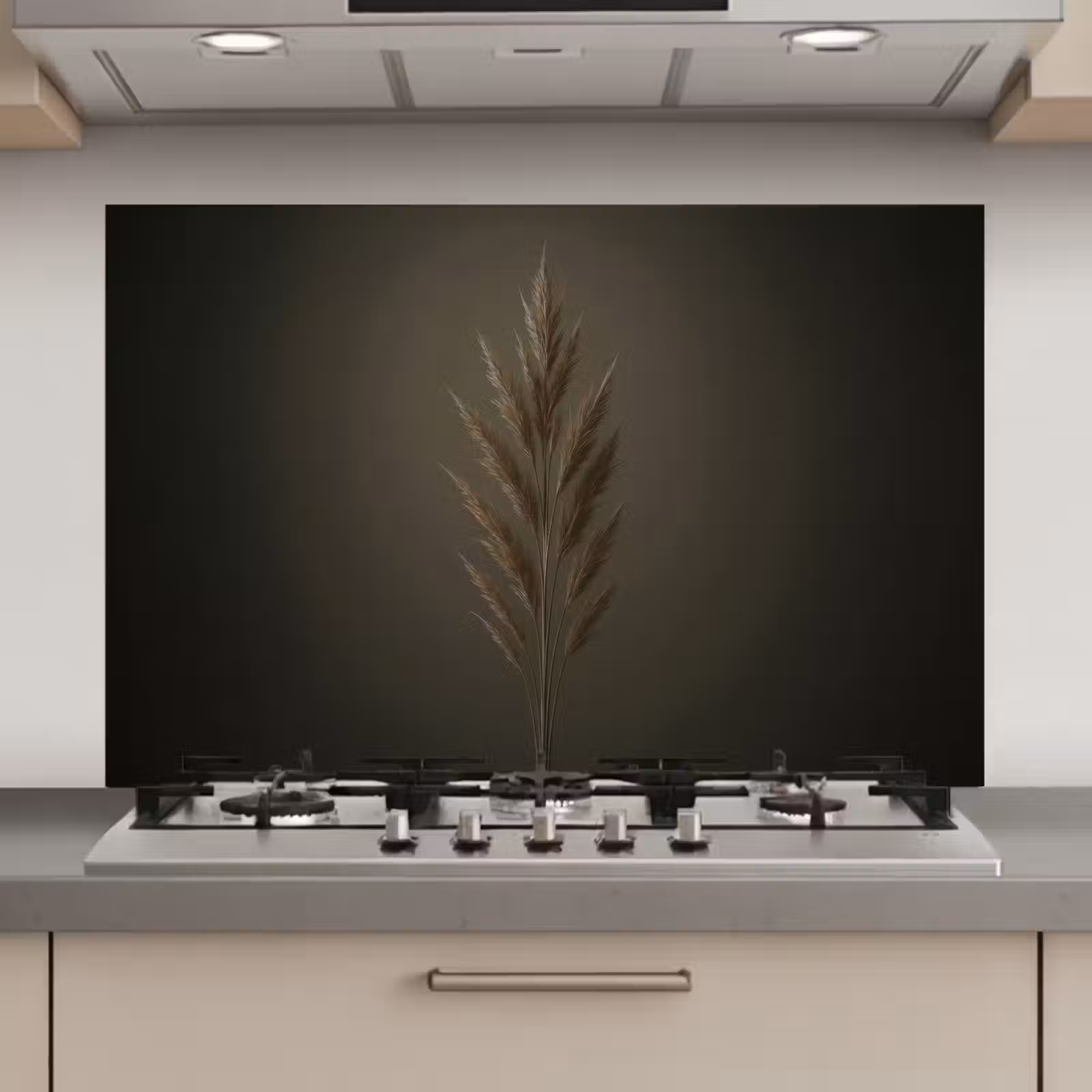 Spatscherm keuken - Tak - Pluimgras - Donkerbruin — 1