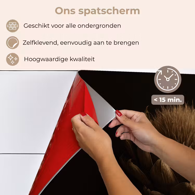 Spatscherm keuken - Donkerbruin - Bloem - Textuur - Artisjok — 4